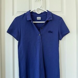 Lacoste Blue Fitted Button Down Polo Shirt